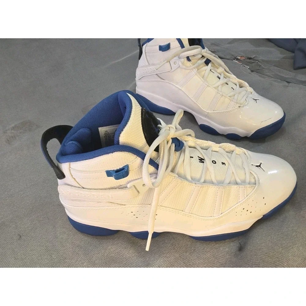 Jordan 6 Rings White/Dark Marina Blue/Black Men's Mid Top Lace Up 322992-114